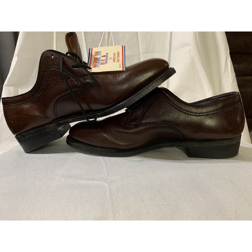 Barclay Oxford Dress Leather Shoe‎ Made in USA Men's Size 7D Vintage NEW Tag